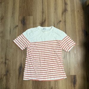 Striped White and Orange Shirt